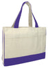 BAGANDTOTE CANVAS TOTE BAG PURPLE Cotton Canvas Tote Bag with Inside Zipper Pocket