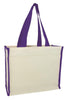 BAGANDTOTE CANVAS TOTE BAG PURPLE Heavy Canvas Tote Bag with Colored Trim
