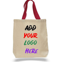 CUSTOM COTTON CANVAS TOTE BAGS WITH CONTRAST HANDLES