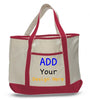 BAGANDTOTE CANVAS TOTE BAG RED CUSTOM JUMBO SIZE HEAVY CANVAS DELUXE TOTE BAG