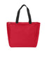 BAGANDTOTE CANVAS TOTE BAG RED Essential Zip Polyester Canvas Tote Bag