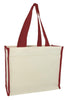 BAGANDTOTE CANVAS TOTE BAG RED Heavy Canvas Tote Bag with Colored Trim