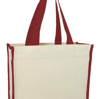 BAGANDTOTE CANVAS TOTE BAG RED Heavy Canvas Tote Bag with Colored Trim