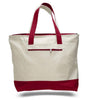 BAGANDTOTE CANVAS TOTE BAG RED Heavy Canvas Zippered Shopping Tote Bags