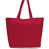 BAGANDTOTE CANVAS TOTE BAG RED Large Heavy Canvas Tote Bags with Hook and Loop Closure