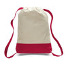 BAGANDTOTE CANVAS TOTE BAG RED Two Tone Canvas Sport Backpacks / Wholesale Drawstring Bags