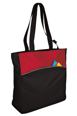 Two-Tone Colorblock Polyester Canvas tote Bag