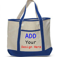 BAGANDTOTE CANVAS TOTE BAG ROYAL CUSTOM JUMBO SIZE HEAVY CANVAS DELUXE TOTE BAG