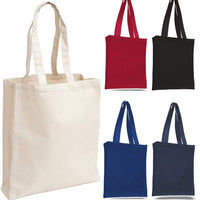SET OF 100 CHEAP CANVAS TOTE BAG / BOOK BAG WITH GUSSET