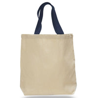 SET OF 24 COTTON CANVAS TOTE BAGS WITH CONTRAST HANDLES