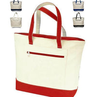 SET OF 24 HEAVY CANVAS ZIPPERED SHOPPING TOTE BAGS