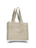 SET OF 50 HEAVY CANVAS TOTE BAG WITH COLORED TRIM