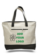 BAGANDTOTE CANVAS TOTE BAG Stay Stylish And Organized With This Trendy Custom Zip-Up Tote Bag!