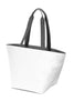 BAGANDTOTE Canvas Tote Bag WHITE Carry All Zip Polyester Canvas Tote Bag