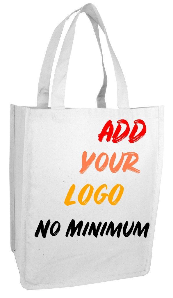 Large Custom Cotton Tote Bag with Logo No Minimum