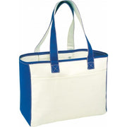 Canvas Tote Bag Front Slip Pocket With Hook And Loop Closure