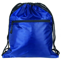 Zippered Polyester Drawstring Bag with 2 Slip Pockets