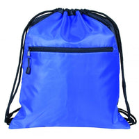 Zippered Polyester Drawstring Bag with 2 Slip Pockets