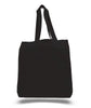 BAGANDTOTE COTTON TOTE BAG BLACK Economical 100% Cotton Cheap Tote Bags W/Gusset