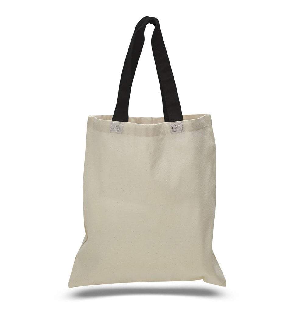 HIGH QUALITY PROMOTIONAL COLOR HANDLES TOTE BAG 100% COTTON