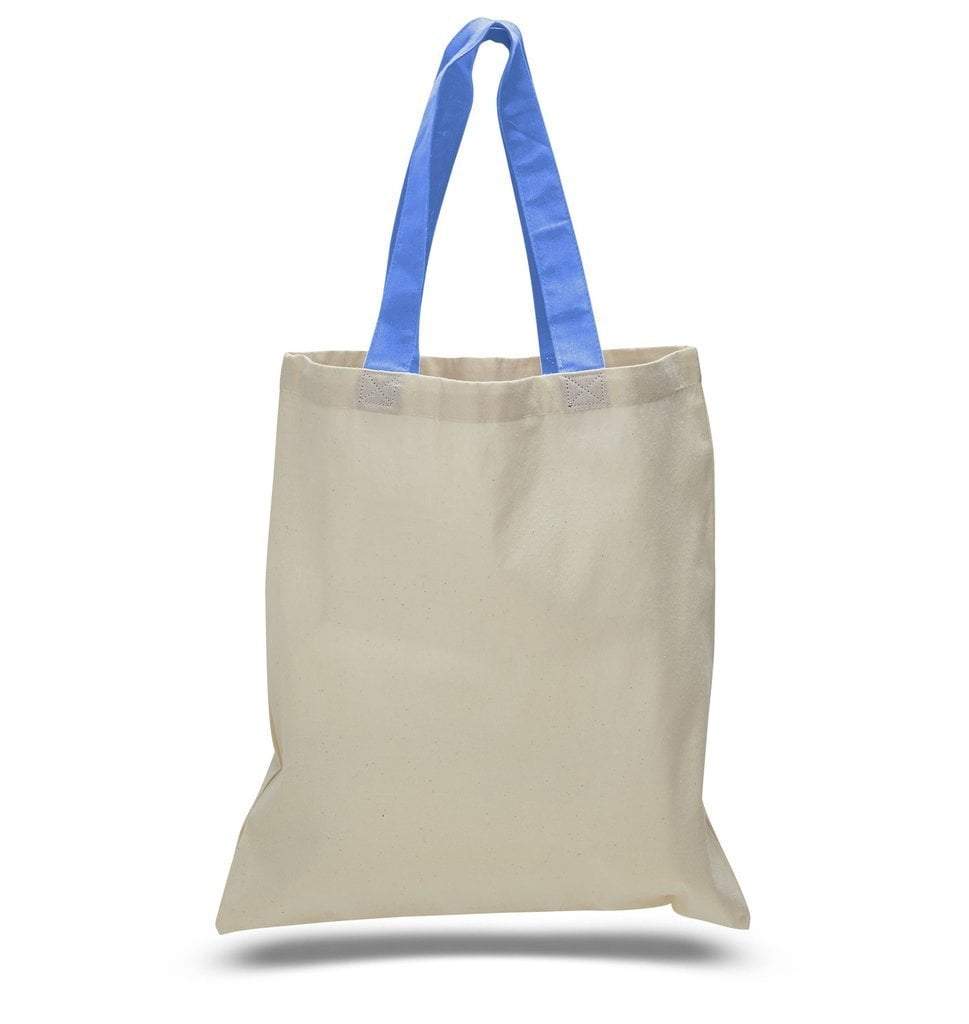 HIGH QUALITY PROMOTIONAL COLOR HANDLES TOTE BAG 100 COTTON