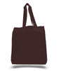 BAGANDTOTE COTTON TOTE BAG CHOCOLATE Economical 100% Cotton Cheap Tote Bags W/Gusset