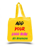 CUSTOM ECONOMICAL 100% COTTON CHEAP TOTE BAGS W/GUSSET