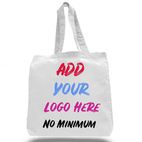 CUSTOM ECONOMICAL 100% COTTON CHEAP TOTE BAGS W/GUSSET