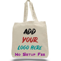 CUSTOM ECONOMICAL 100% COTTON CHEAP TOTE BAGS W/GUSSET