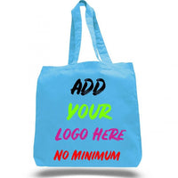 CUSTOM ECONOMICAL 100% COTTON CHEAP TOTE BAGS W/GUSSET
