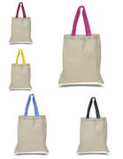 BAGANDTOTE COTTON TOTE BAG HIGH QUALITY PROMOTIONAL COLOR HANDLES TOTE BAG 100% COTTON