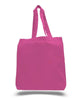 BAGANDTOTE COTTON TOTE BAG HOT PINK Economical 100% Cotton Cheap Tote Bags W/Gusset