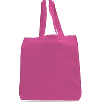BAGANDTOTE COTTON TOTE BAG HOT PINK Economical 100% Cotton Cheap Tote Bags W/Gusset