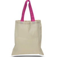 BAGANDTOTE COTTON TOTE BAG HOT PINK HIGH QUALITY PROMOTIONAL COLOR HANDLES TOTE BAG 100% COTTON
