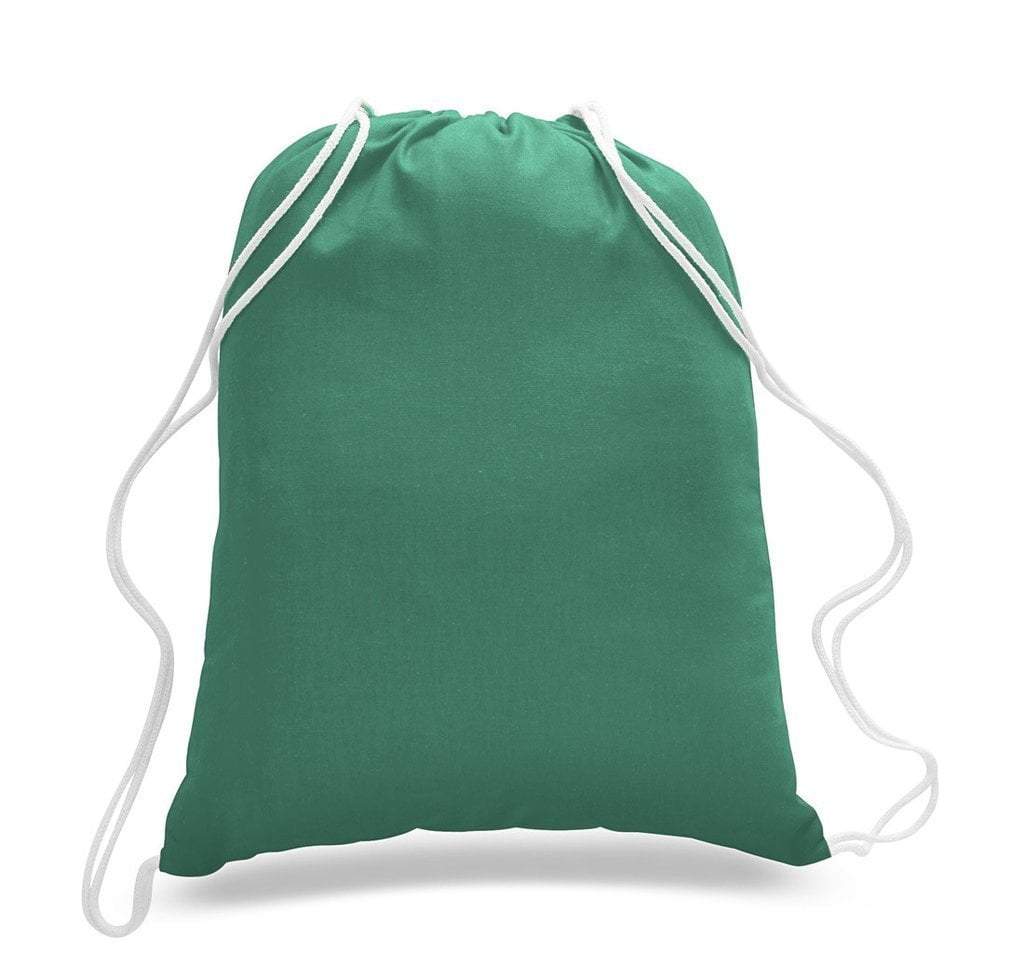BAGANDTOTE COTTON TOTE BAG KELLY GREEN Economical Sport Cotton Drawstring Bag Cinch Packs