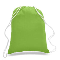 BAGANDTOTE COTTON TOTE BAG LIME Economical Sport Cotton Drawstring Bag Cinch Packs