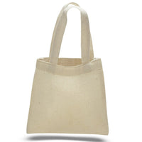 BAGANDTOTE COTTON TOTE BAG NATURAL MINI Cotton Tote Bag with Fabric Handles