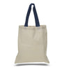 BAGANDTOTE COTTON TOTE BAG NAVY HIGH QUALITY PROMOTIONAL COLOR HANDLES TOTE BAG 100% COTTON