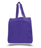 BAGANDTOTE COTTON TOTE BAG PURPLE Economical 100% Cotton Cheap Tote Bags W/Gusset