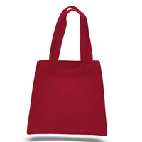 BAGANDTOTE COTTON TOTE BAG RED Custom MINI Cotton Tote Bag with Fabric Handles