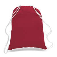 BAGANDTOTE COTTON TOTE BAG RED Economical Sport Cotton Drawstring Bag Cinch Packs