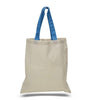 BAGANDTOTE COTTON TOTE BAG SAPPHIRE HIGH QUALITY PROMOTIONAL COLOR HANDLES TOTE BAG 100% COTTON