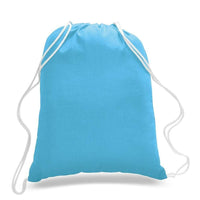 BAGANDTOTE COTTON TOTE BAG TURQUOISE Economical Sport Cotton Drawstring Bag Cinch Packs