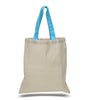 BAGANDTOTE COTTON TOTE BAG TURQUOISE HIGH QUALITY PROMOTIONAL COLOR HANDLES TOTE BAG 100% COTTON