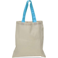 BAGANDTOTE COTTON TOTE BAG TURQUOISE HIGH QUALITY PROMOTIONAL COLOR HANDLES TOTE BAG 100% COTTON