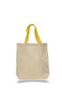 BAGANDTOTE COTTON TOTE BAG YELLOW Cotton Canvas Tote Bags with Contrast Handles