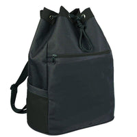 BAGANDTOTE DRAWSTRING BLACK Deluxe Large Drawstring Bag / Backpack.