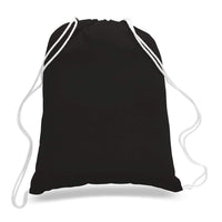 BAGANDTOTE DRAWSTRING BLACK Drawstring Backpack 100% Cotton Sheeting