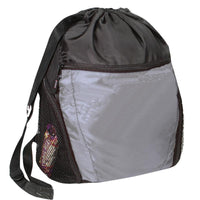 BAGANDTOTE DRAWSTRING DARK GREY Nylon Drawstring Backpack with Front Pocket