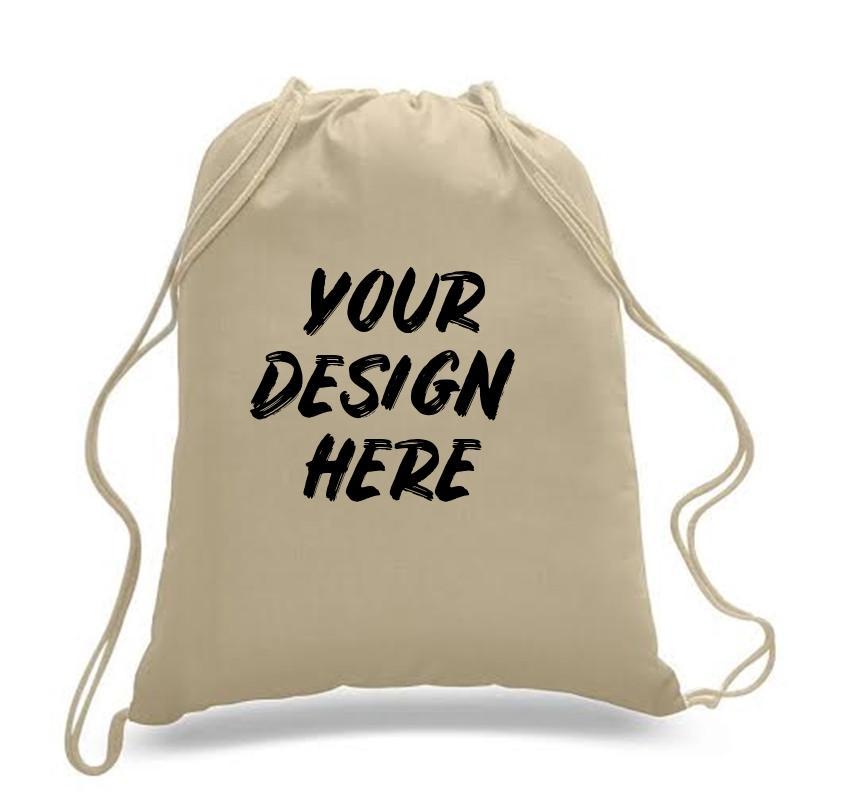Custom String Backpack CUSTOM DRAWSTRING BACKPACK 100% COTTON SHEETING | BAGANDTOTE.COM